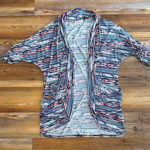 ZZS Stretchy Silky Colorful Patterned Open Cardigan